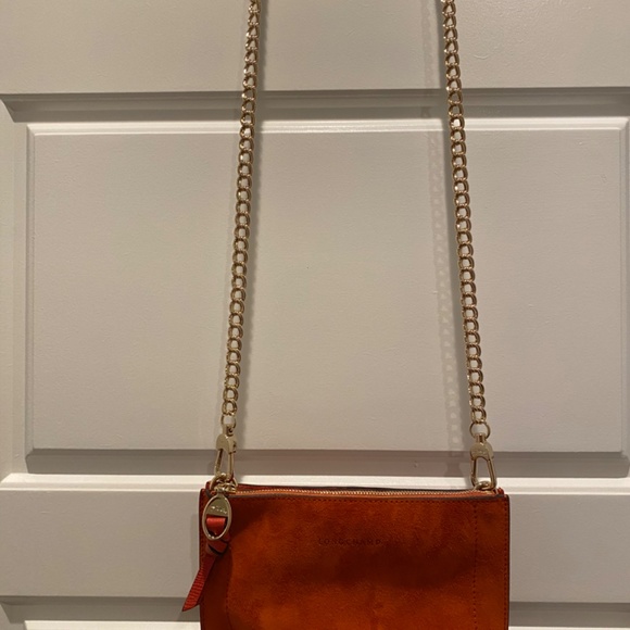 NWOT Longchamp Crossbody “Mailbox” bag PLUS Gold Chain Strap - Perfect Fall Bag! - Picture 10 of 13